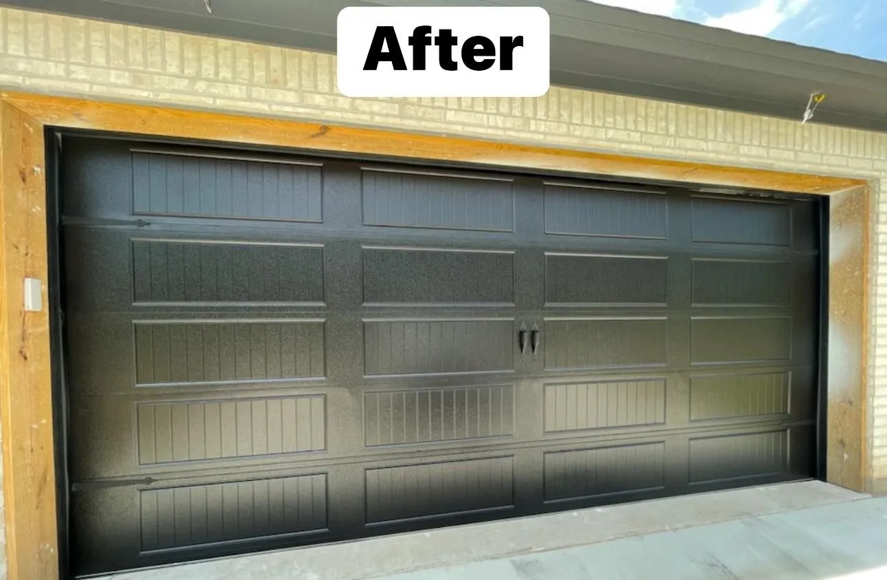 Carport converted to a garage with a new insulated door